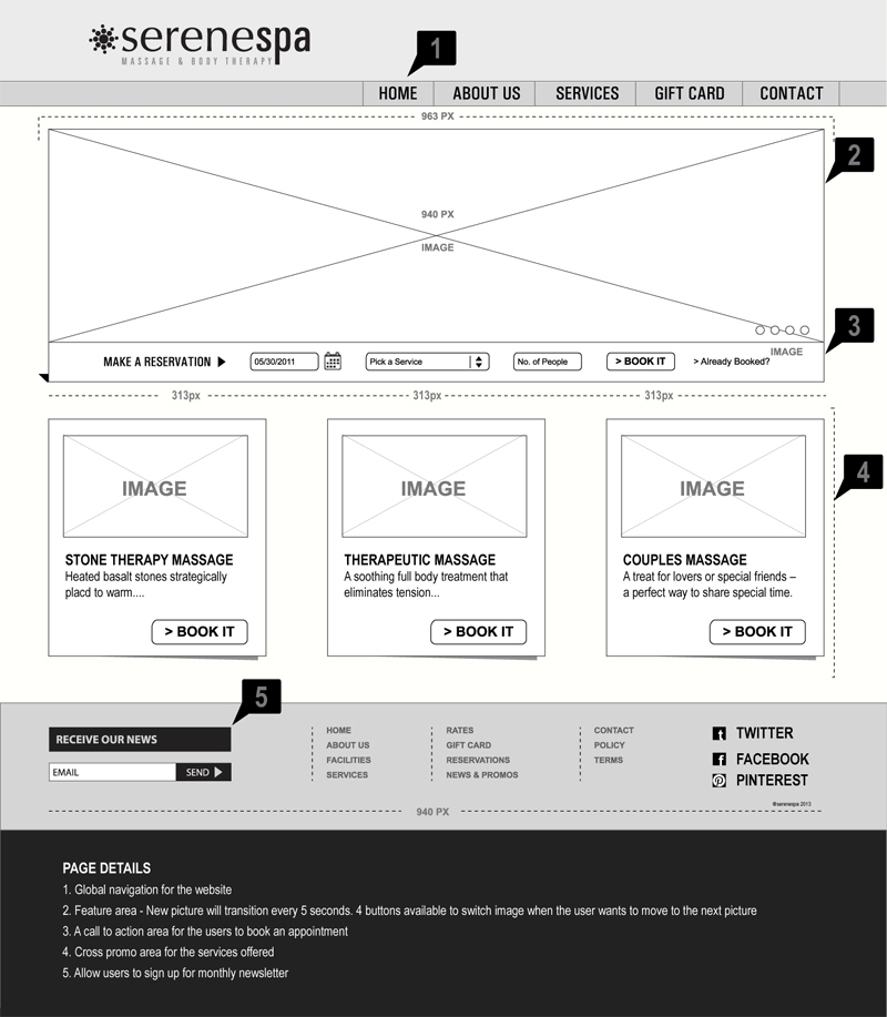 Wireframe Home Page