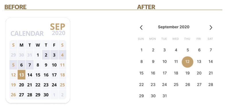 Calendar Before and After