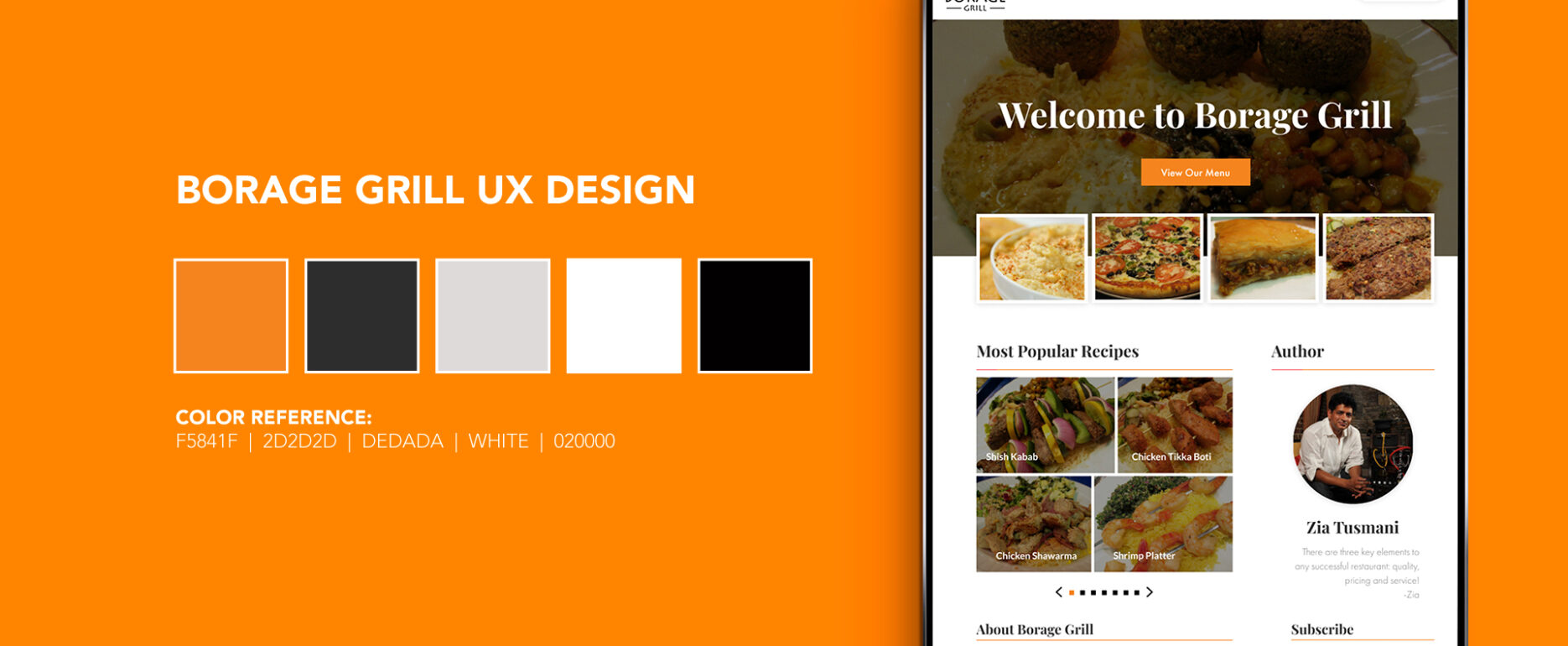 Borage Grill UX Design Header